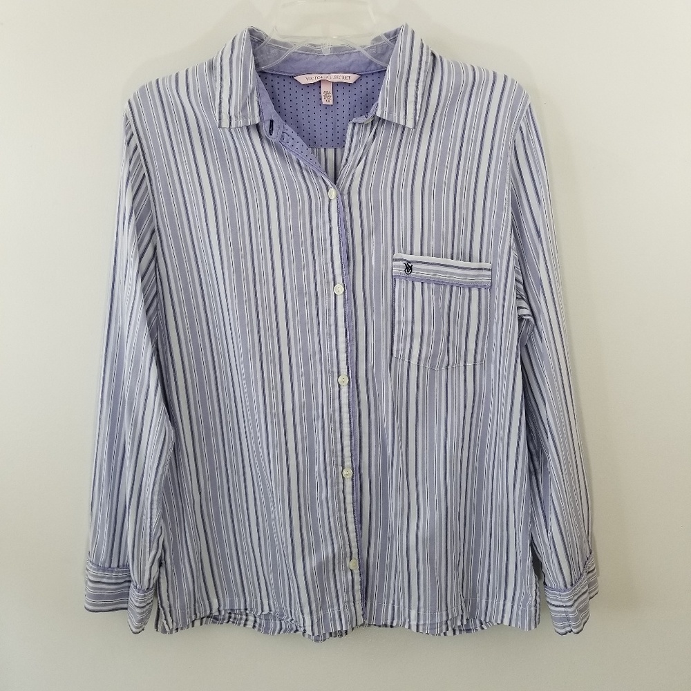 Victoria's Secret Pink Tag Striped Pajama Shirt